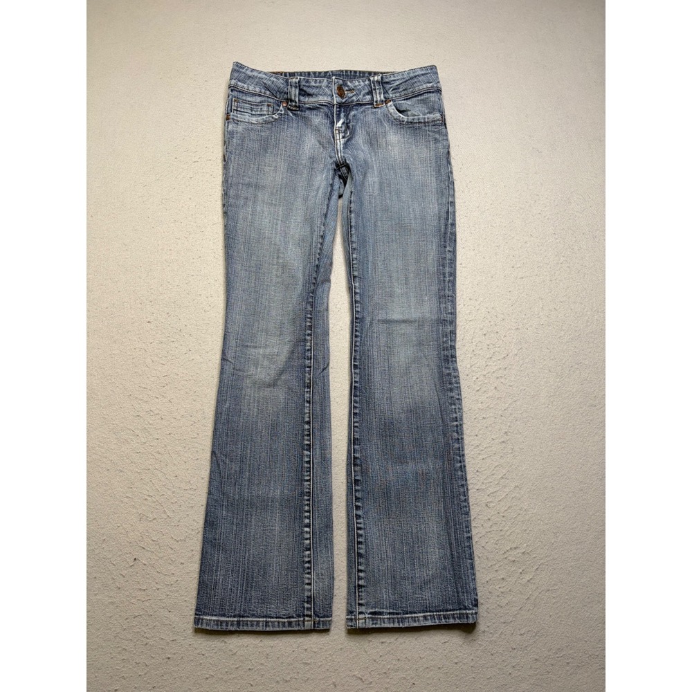 American Rag Jeans Women 7 Regular Blue Elite Low Rise Bootcut Y2K Faded Denim
